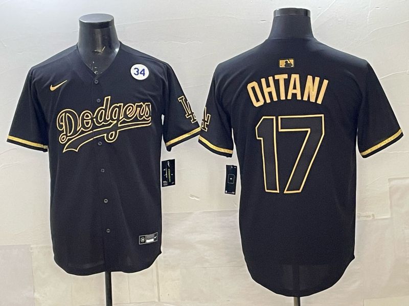 Men 2025 Los Angeles Dodgers #17 Ohtani Black Nike MLB Jersey style 081